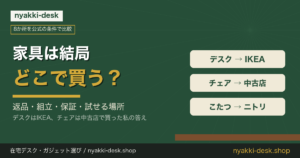 家具は結局どこで買う？8か所を公式の条件で比較